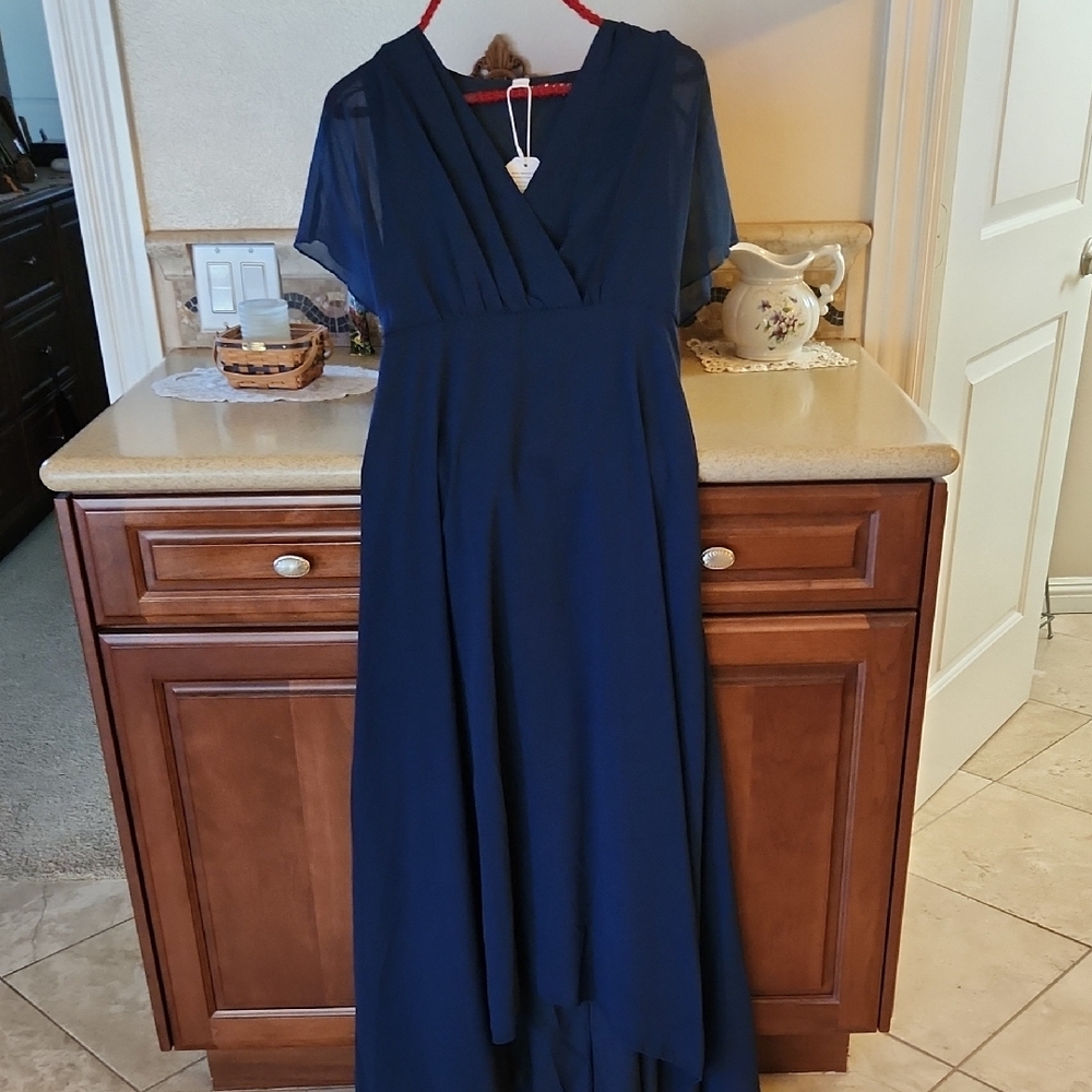 Elegant Navy Blue Evening Dress